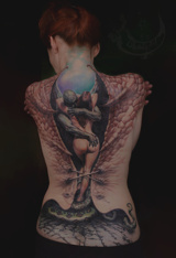 Vampiric Corset - tattoo inspired by Boris Vallejo paintings. Model: Barbara Anita Rajkowska